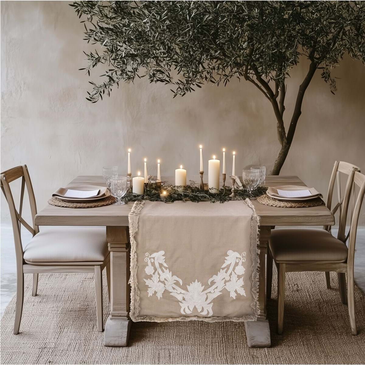 Runner collezione DENTELLE - Blanc Mariclò