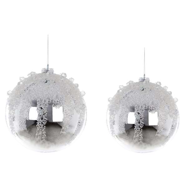 Set due palle di natale collezione CLEMATIS - Blanc Mariclò