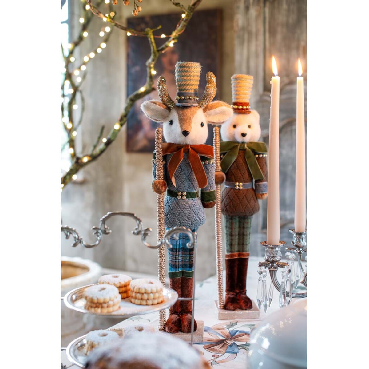 Decoro cervo-orso collezione SOTTOBOSCO INCANTATO- Blanc Mariclò