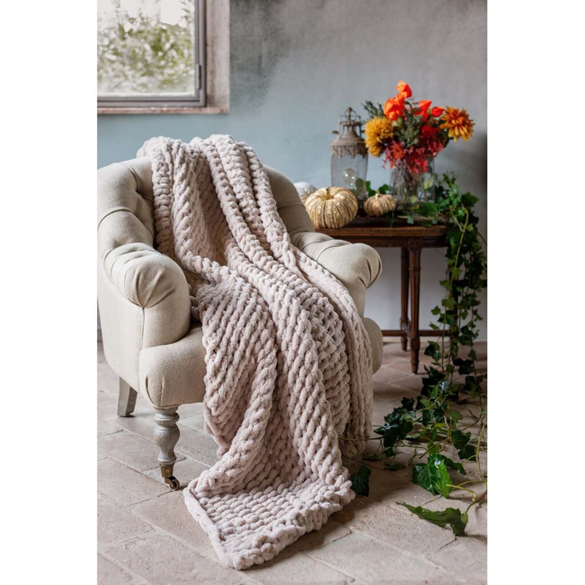 Plaid intreccio collezione BONBON CHIC - Blanc Mariclò