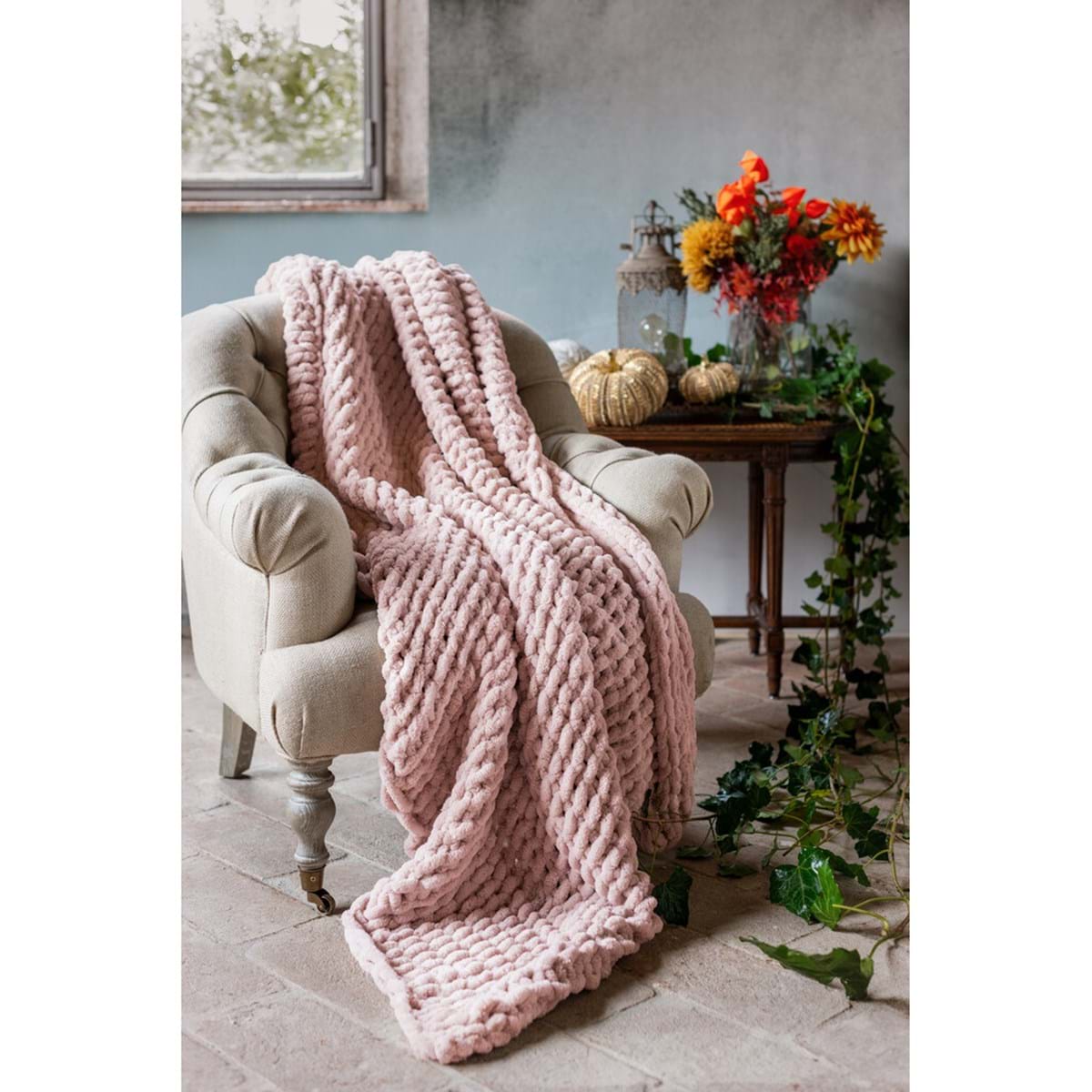 Plaid intreccio collezione BONBON CHIC - Blanc Mariclò