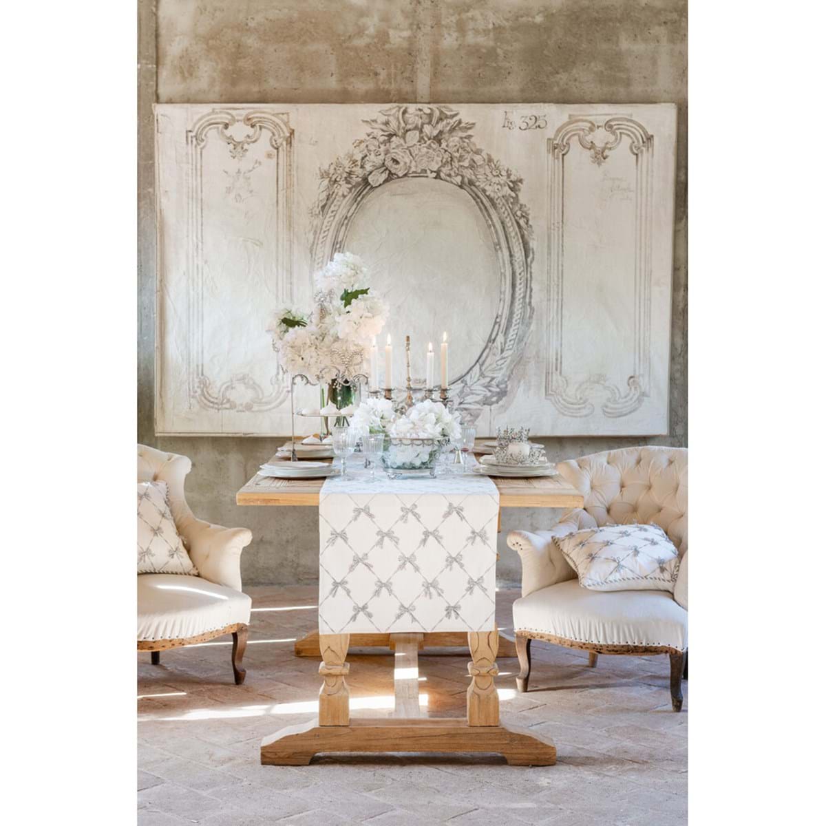Runner collezione FIOCCHI D'ARGENTO - Blanc Mariclò