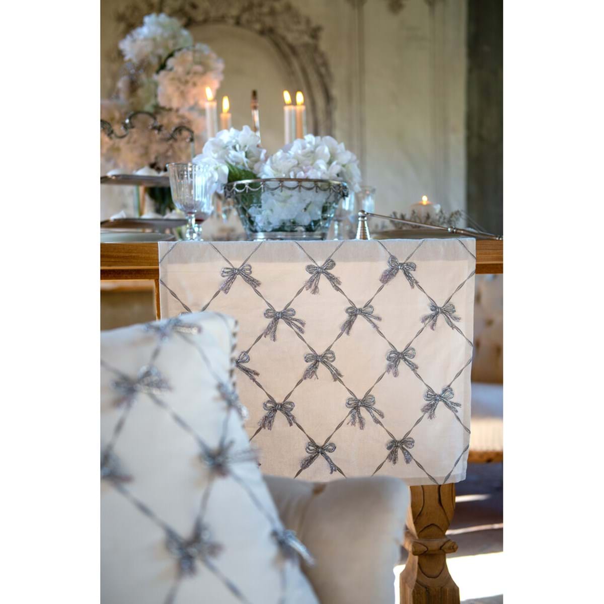 Runner collezione FIOCCHI D'ARGENTO - Blanc Mariclò