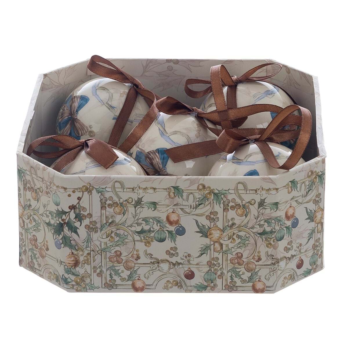 Scatola regalo con 5 palle di natale BLANC MARICLò