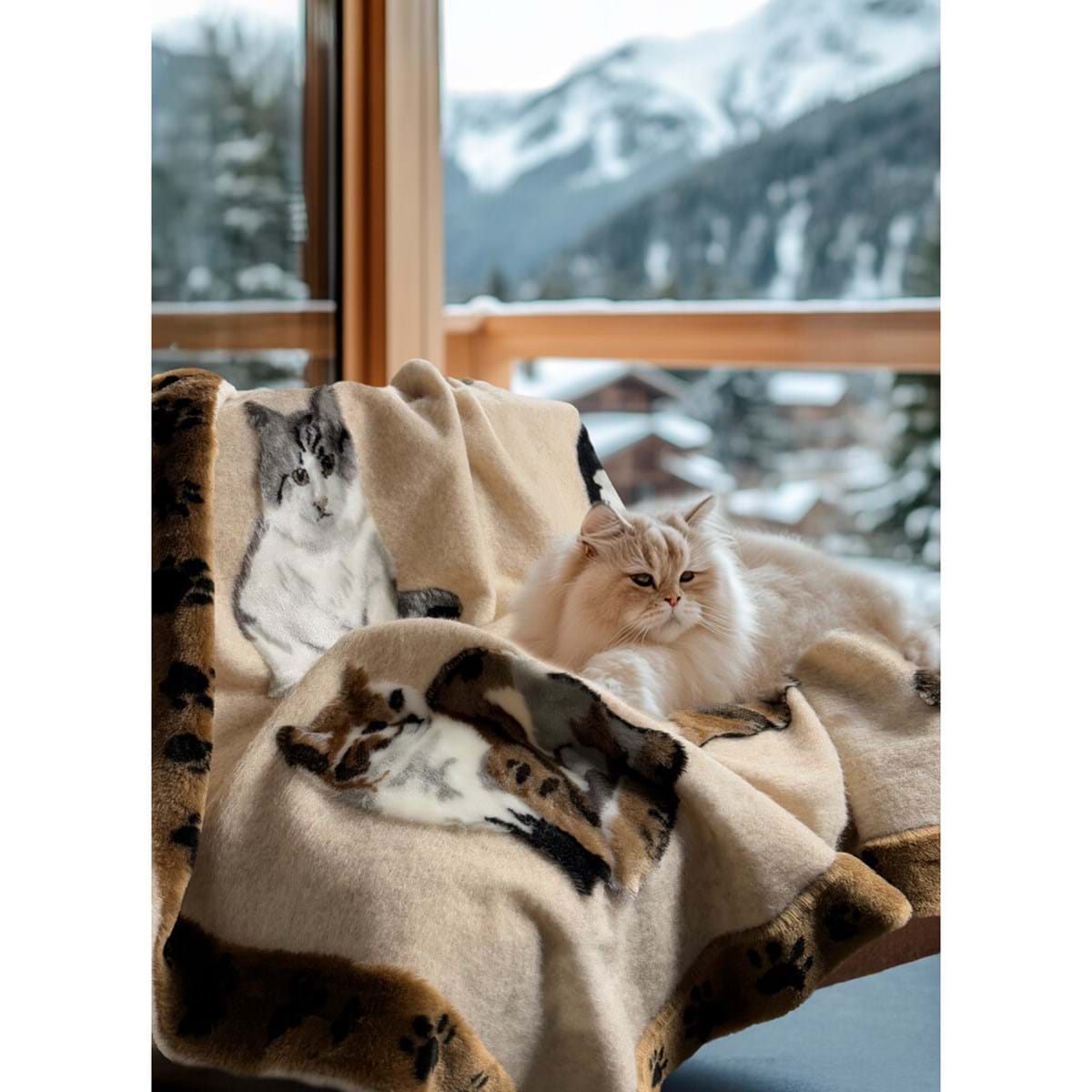 Plaid in lana GATTO - Blanc Mariclò