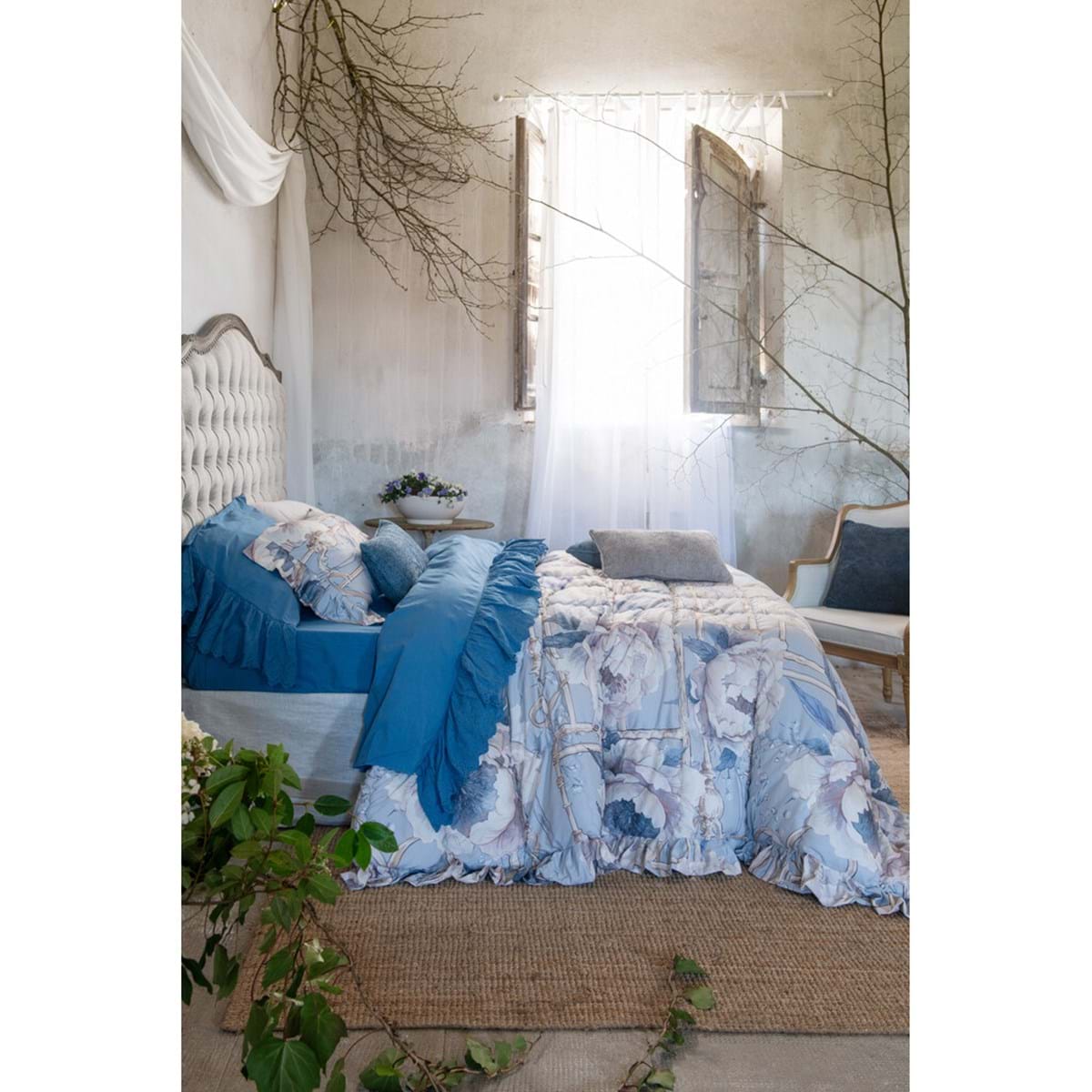 Trapunta Matrimoniale collezione PEONIES - Blanc Mariclò