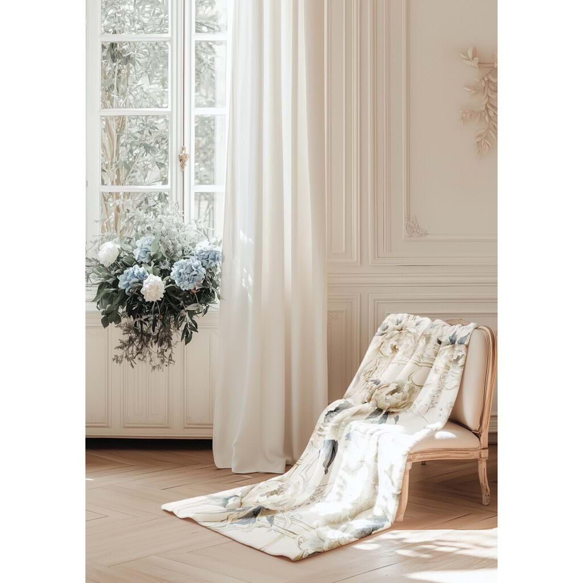 Plaid collezione PEONIES -Blanc Mariclò