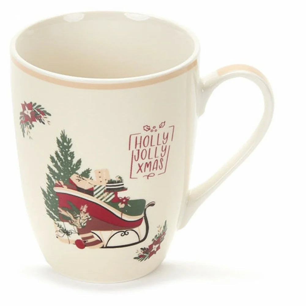 Tazza mug con disegni natalizi  HOLLY JOLLY- Nuvole di stoffa Natale