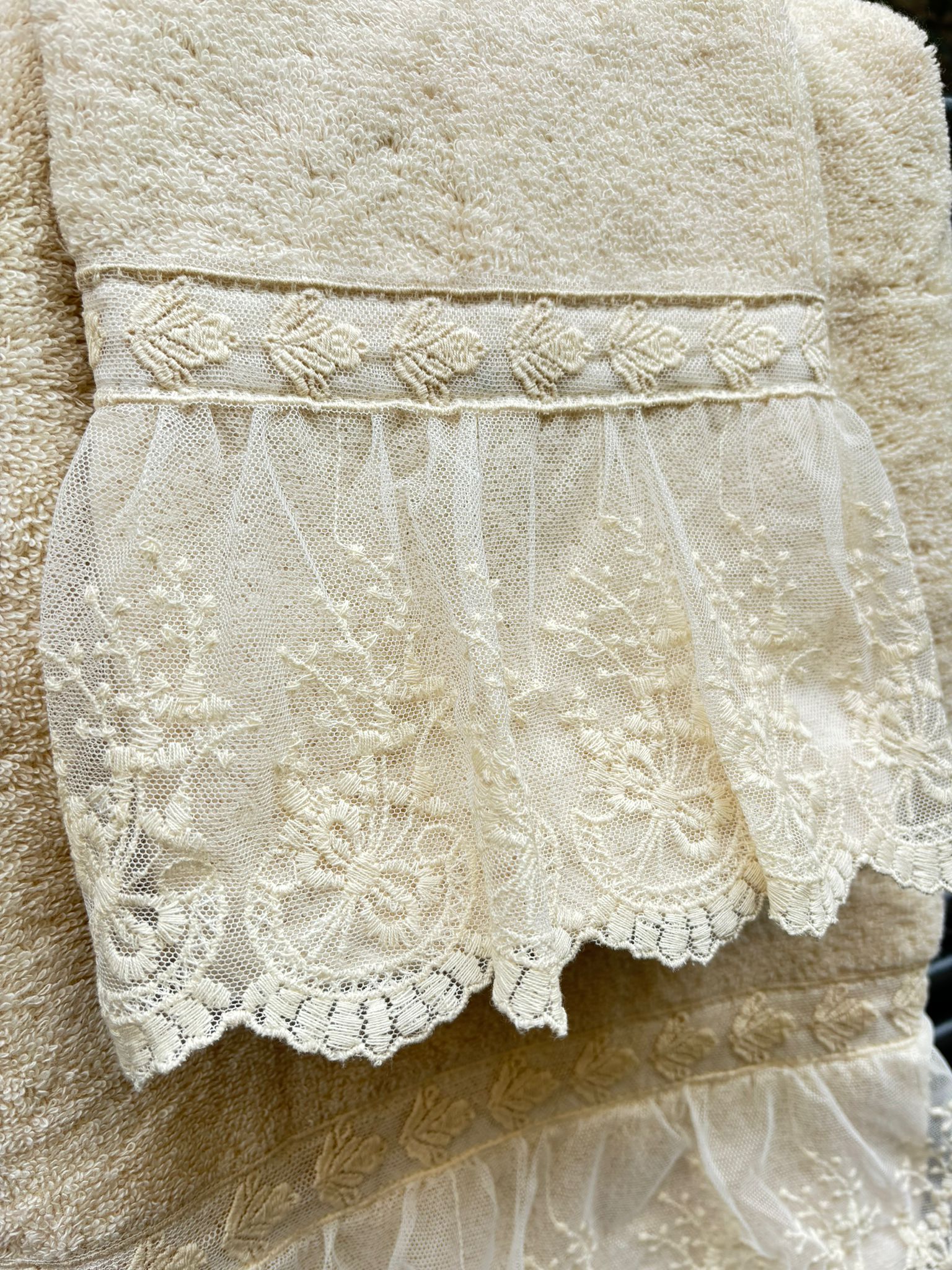 Set asciugamani collezione DENTELLE-Blanc Mariclò
