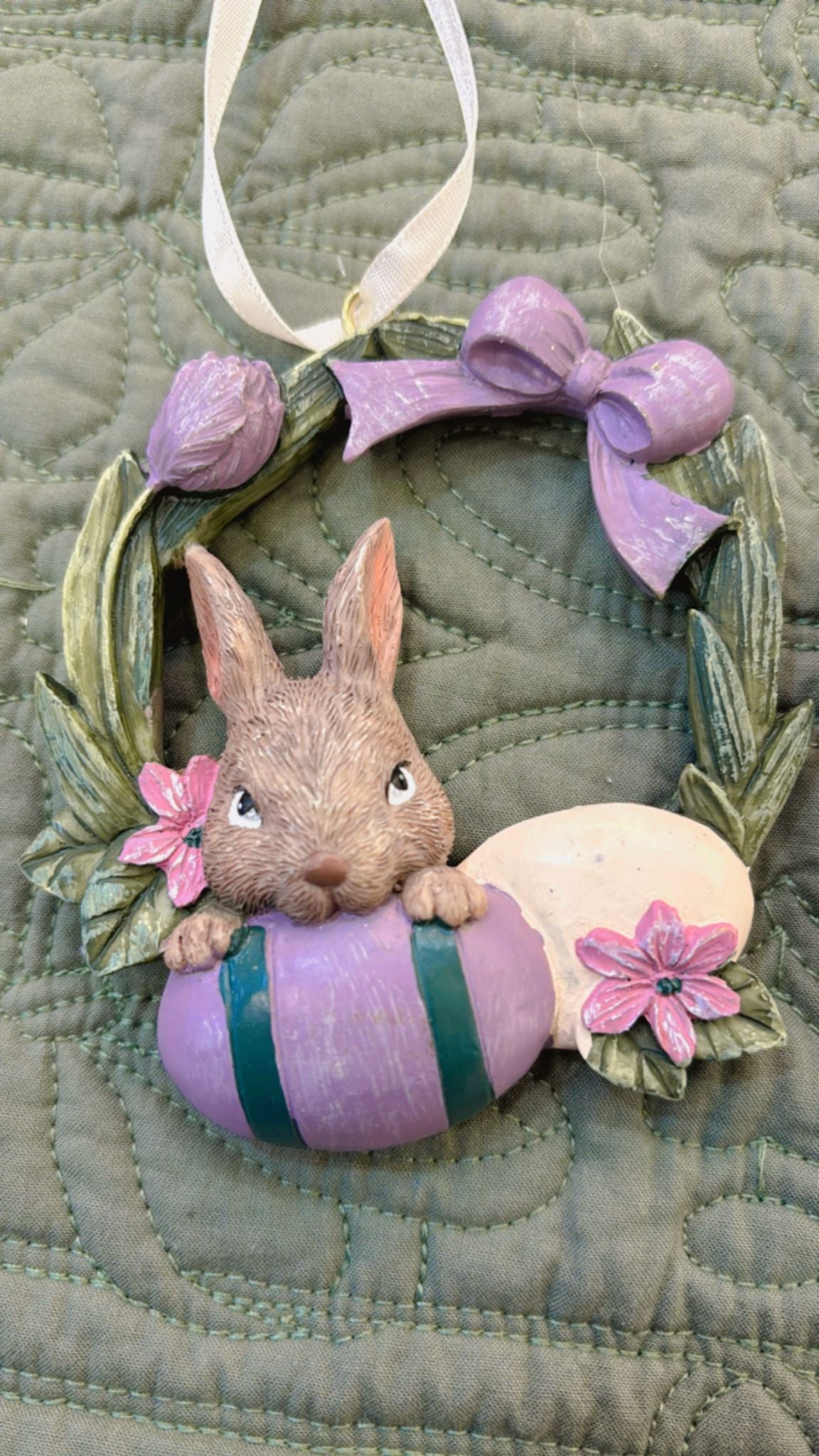 Decoro corona Pasqua - Nuvole di stoffa