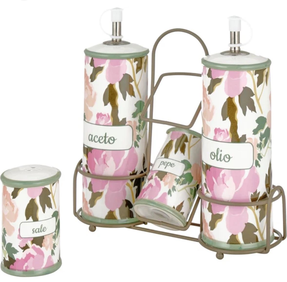 Set  olio -aceto -sale e pepe FLOWER