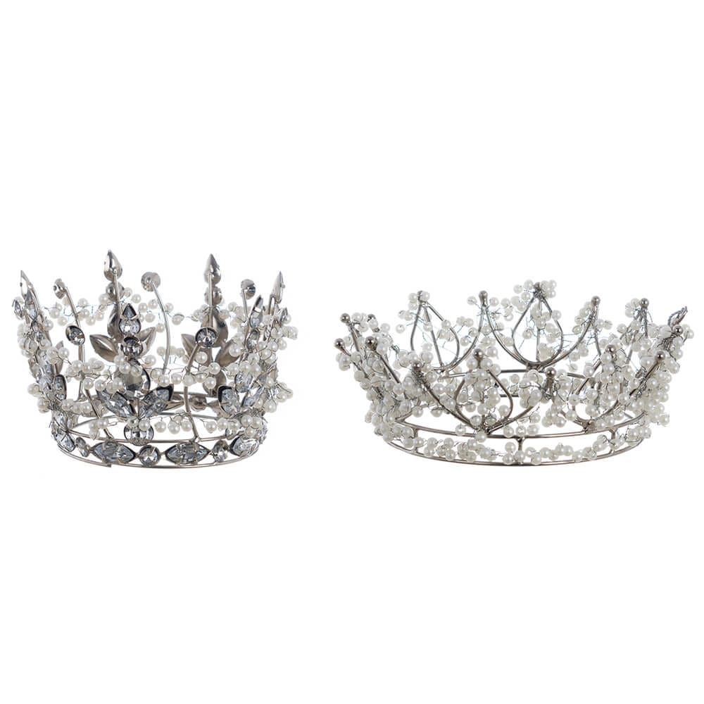 Decoro corona con perle collezione ARGENTEA