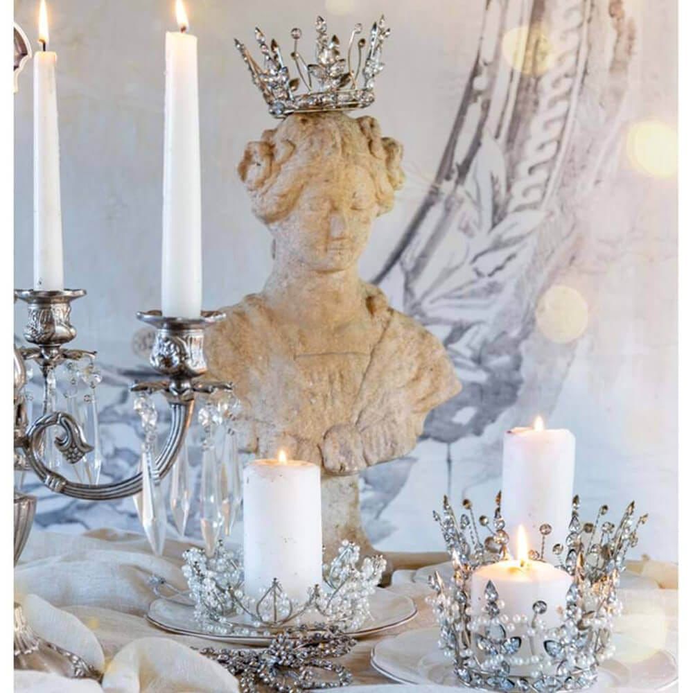 Decoro corona con perle collezione ARGENTEA