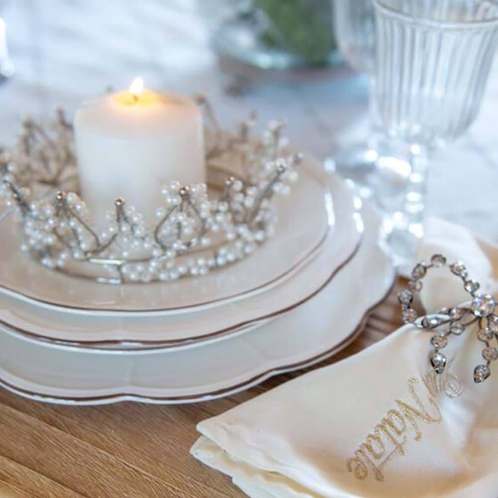 Decoro corona con perle collezione ARGENTEA
