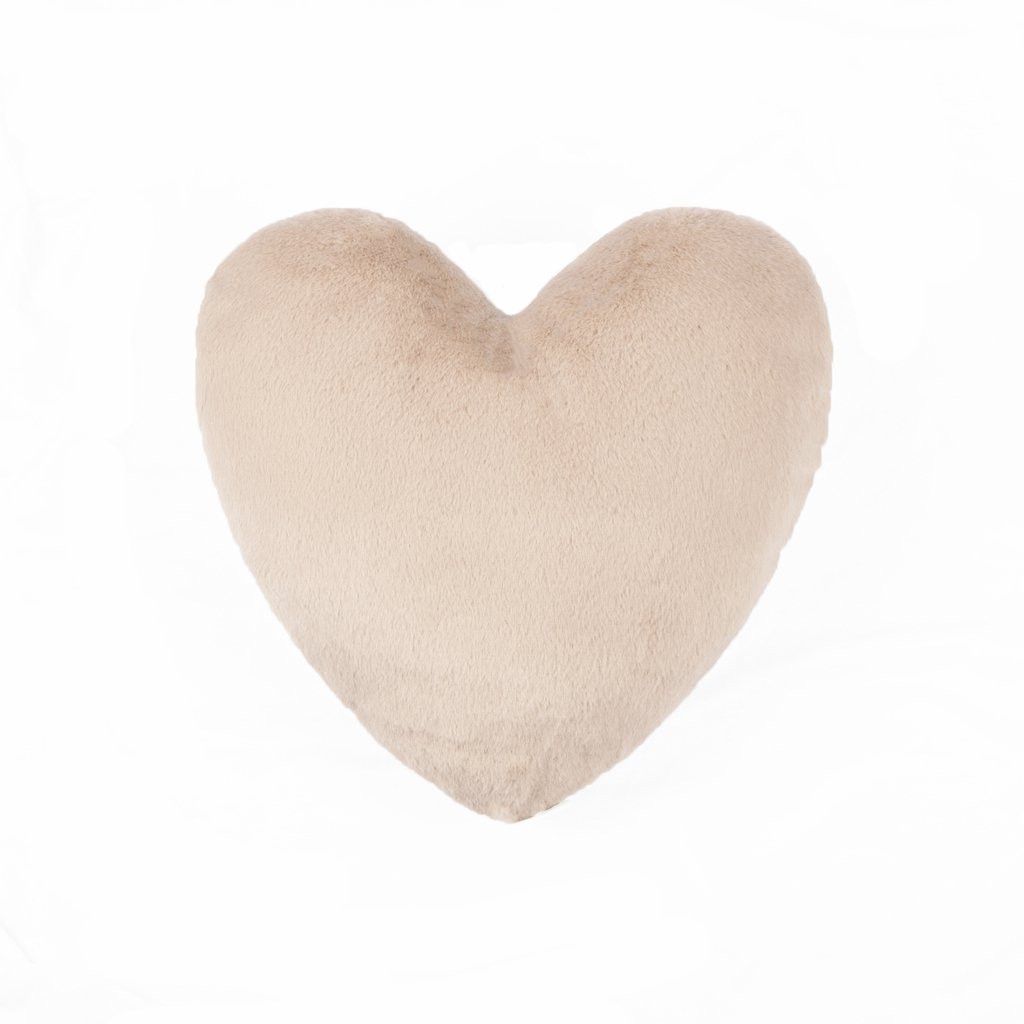Cuscino cuore eco pelliccia - Blanc Mariclò