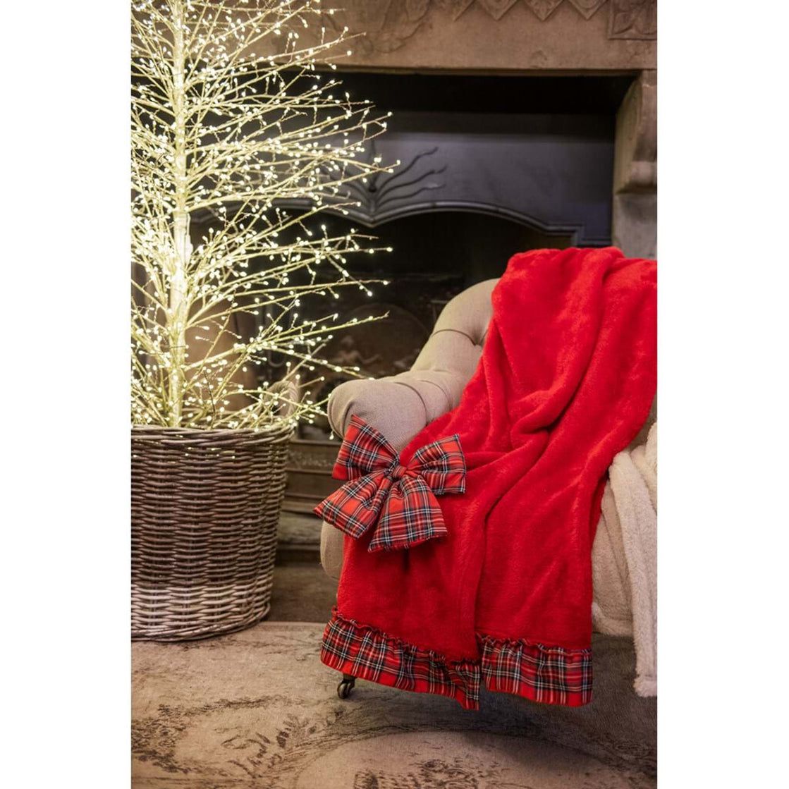Plaid fiocco tartan Blanc Mariclò