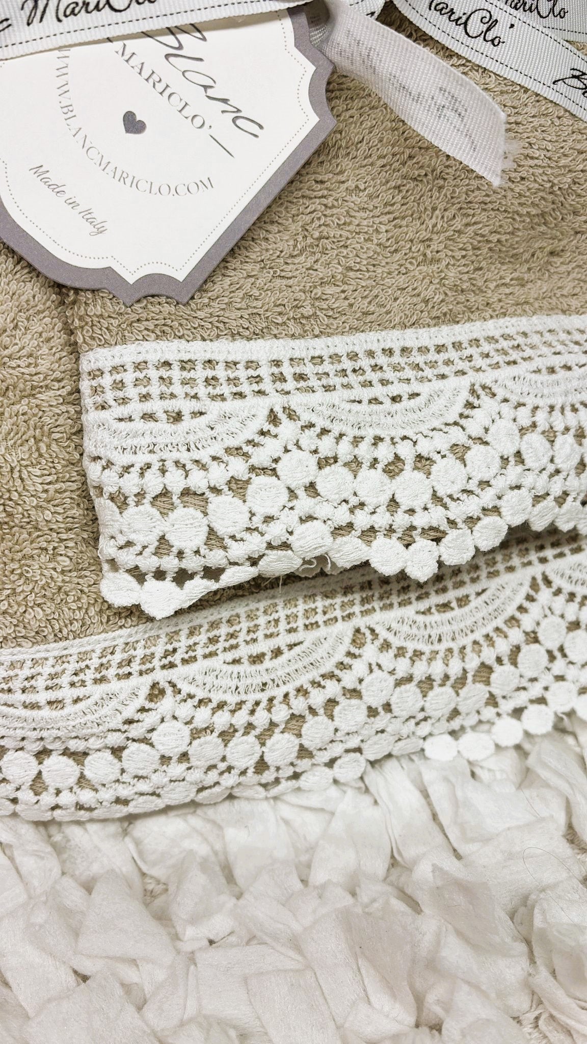 Set asciugamano collezione PIZZO - Blanc Mariclò