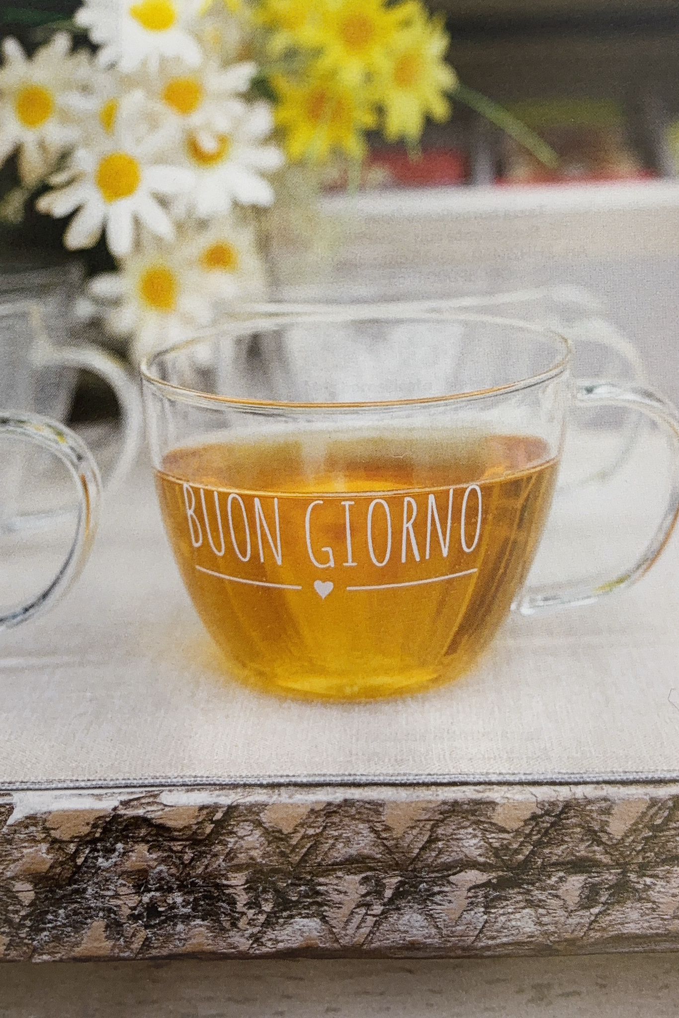 Tazza in vetro borosilicato -Nuvole di stoffa