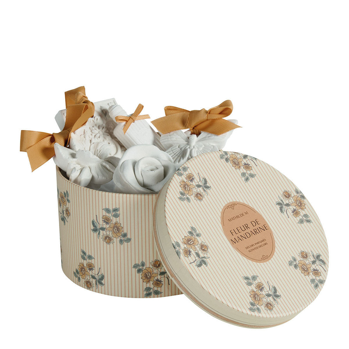 Set 5 decorazioni gesso profumato - FLEUR DE MANDARINE