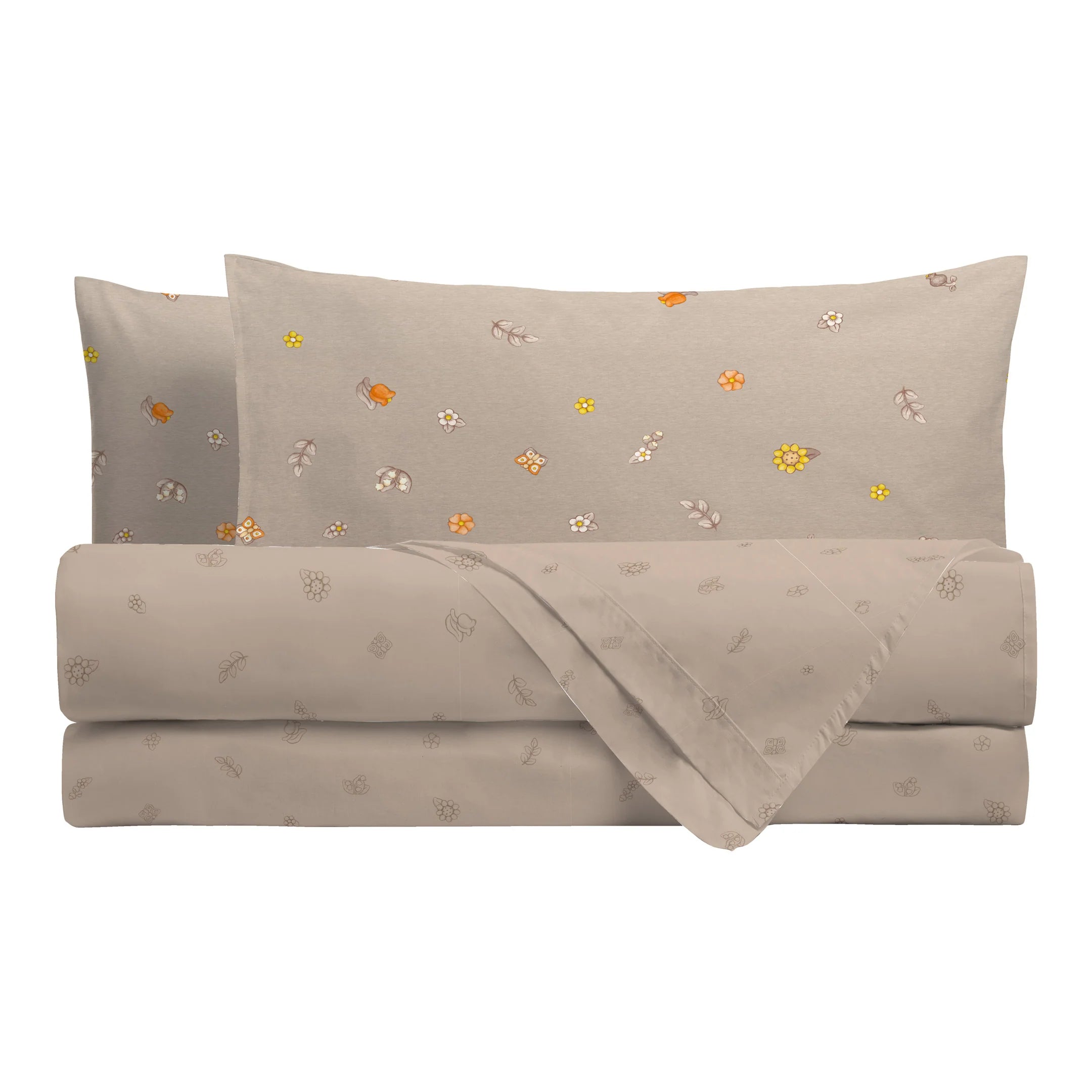 Completo lenzuola Singolo- Piazza e mezza - Matrimoniale  collezione COUNTRY Beige - Thun