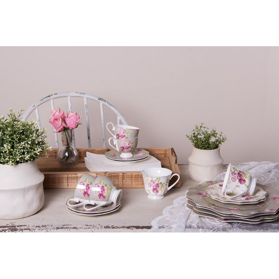 Tazza con piattino Fiori - Clayre e eef